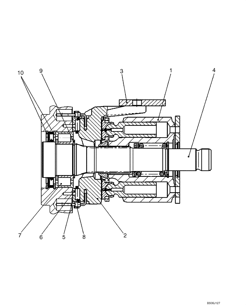 Схема запчастей Case 430 - (06-39) - ROTARY GROUP, LEFT HAND ROTATION (06) - POWER TRAIN