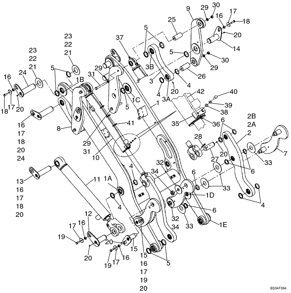 Схема запчастей Case 521D - (09-06A) - FRAME-LOADER LIFT AND LINKAGE (XT) - IF USED (09) - CHASSIS