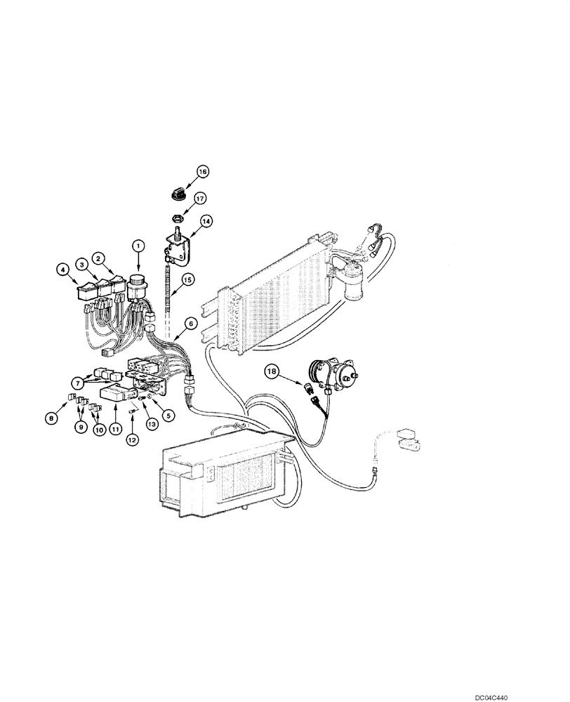 Схема запчастей Case 845 - (04.26[00]) - AIR CONDITIONING SYSTEM (04) - ELECTRICAL SYSTEMS