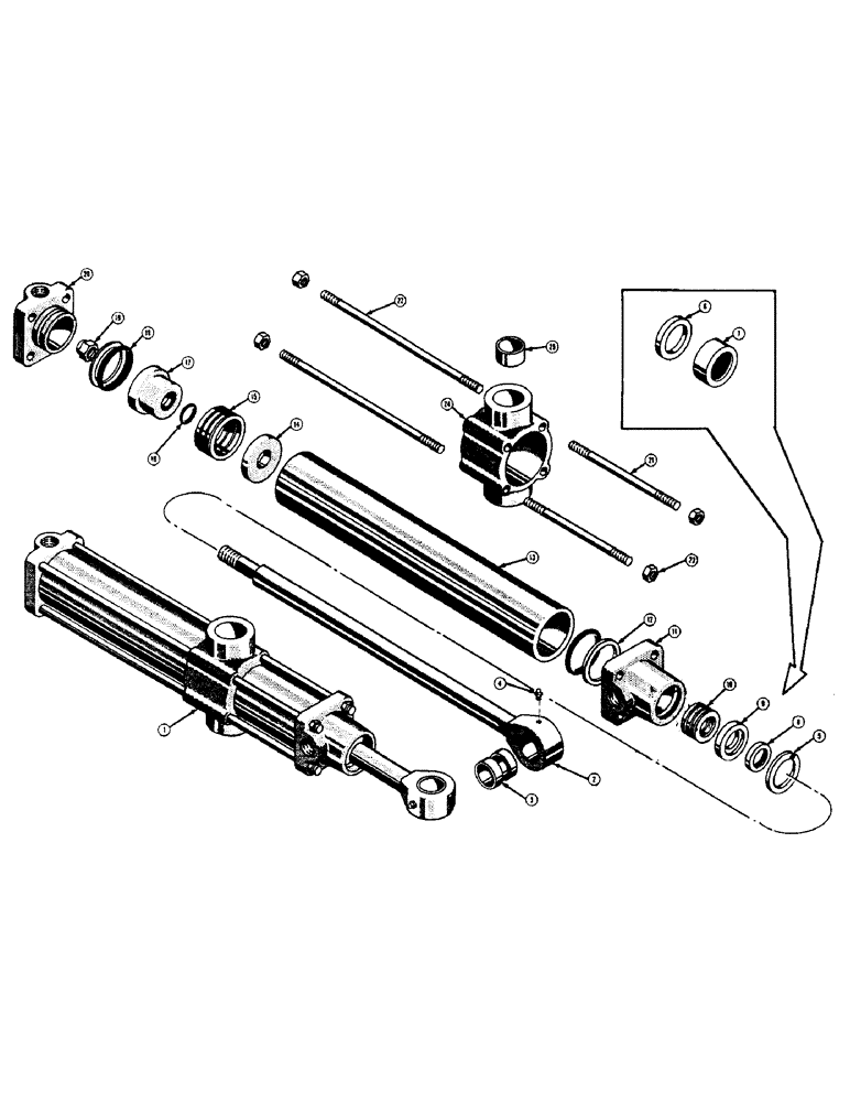 Схема запчастей Case 310C - (136) - D27696 SCARIFIER HYDRAULIC CYLINDER (07) - HYDRAULIC SYSTEM