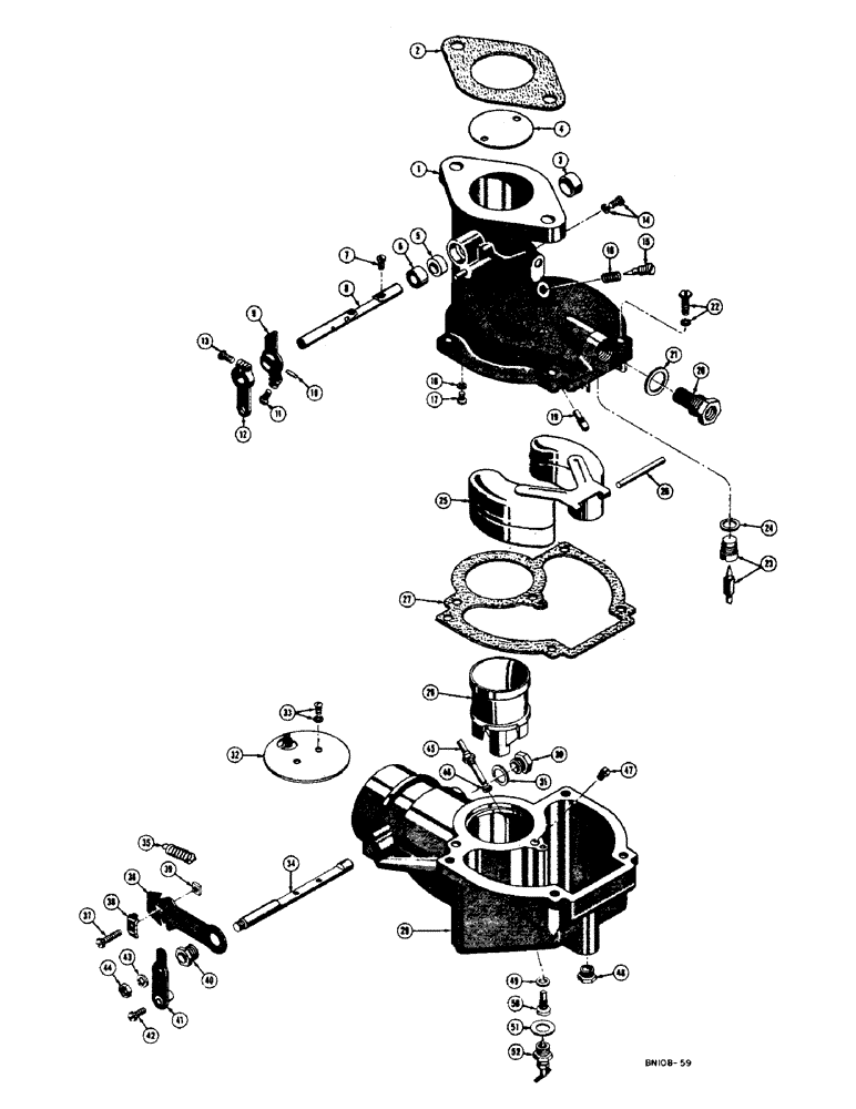 Схема запчастей Case 400 - (026) - 11174 CARBURETOR (ZENITH MODEL NO. 62AJ-10) (02) - FUEL SYSTEM