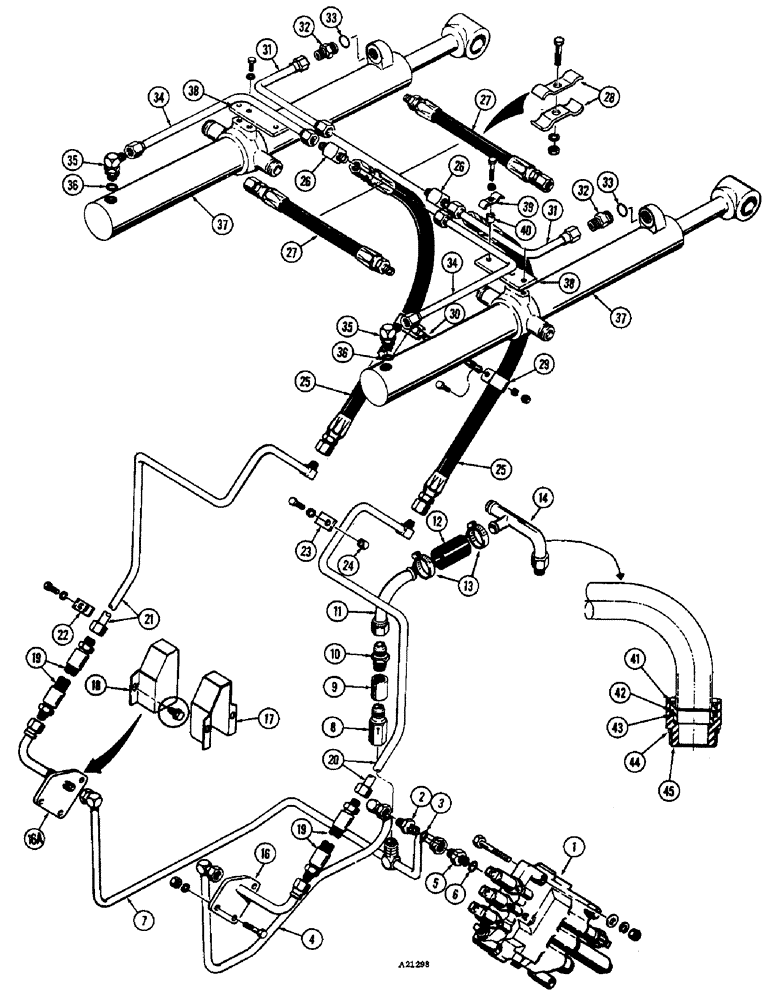 Схема запчастей Case W8E - (236) - LOADER HYDRAULICS, TILT CYLINDER HYDRAULICS (08) - HYDRAULICS