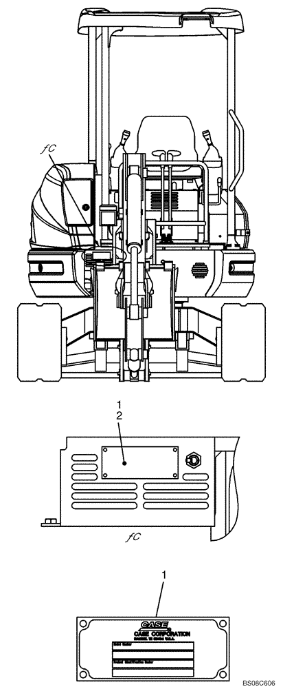 Схема запчастей Case CX36B - (06-006[00]) - NAME PLATE INSTALLATION (PW22T00173F1) NAME-PLATE