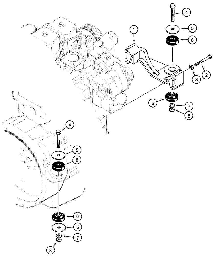 Схема запчастей Case 850H - (02-01) - ENGINE - MOUNTING (02) - ENGINE