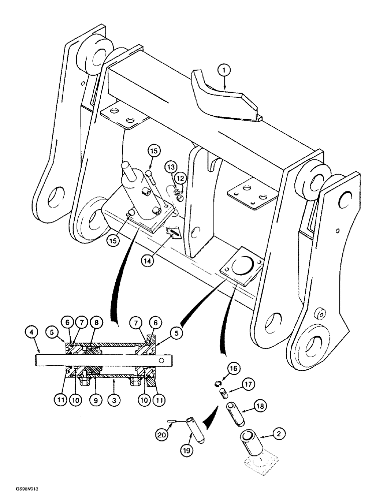 Схема запчастей Case 721B - (8-058) - MALE MASTER COUPLER (08) - HYDRAULICS