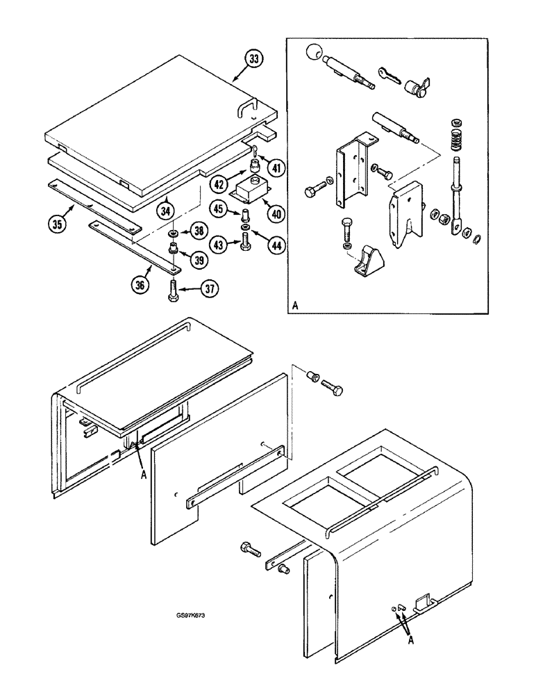 Схема запчастей Case 220B - (9-024) - FRONT ACCESS COVERS, P.I.N. 74441 THROUGH 74597, P.I.N. 03201 AND AFTER (09) - CHASSIS