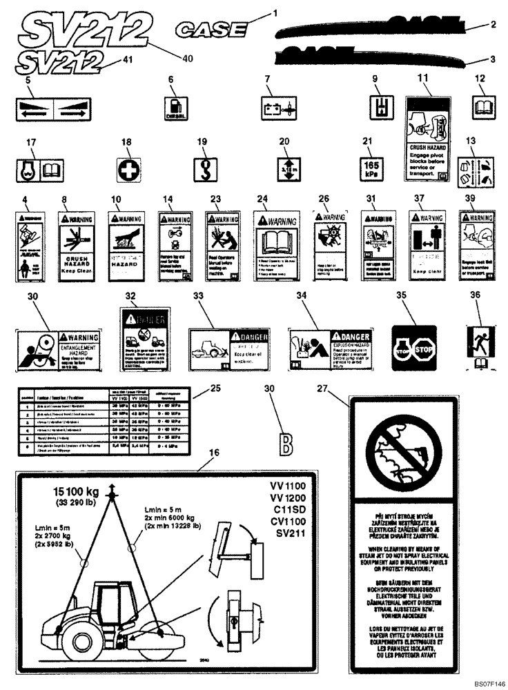 Схема запчастей Case SV212 - (12-028-00[02]) - CHASSIS - DECALS - NORTH AMERICA (GROUP 510 / 69) (ND104805) (09) - CHASSIS/ATTACHMENTS