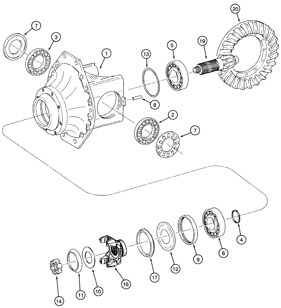 Схема запчастей Case 821C - (06-29) - AXLE, FRONT DIFFERENTIAL CARRIER -JEE0123402 (06) - POWER TRAIN