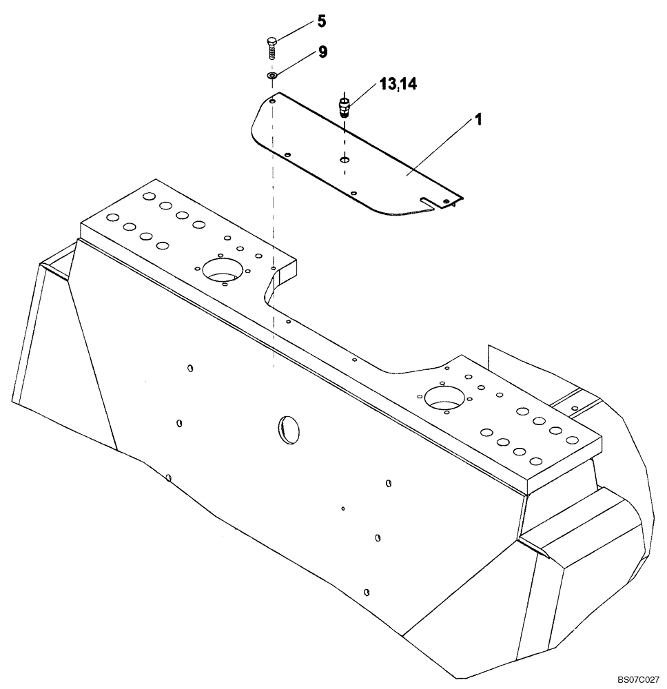 Схема запчастей Case SV216 - (12-001-00[04]) - CHASSIS - HYDRAULIC RESERVOIR COVER (GROUP 468) (ND126701) (09) - CHASSIS/ATTACHMENTS