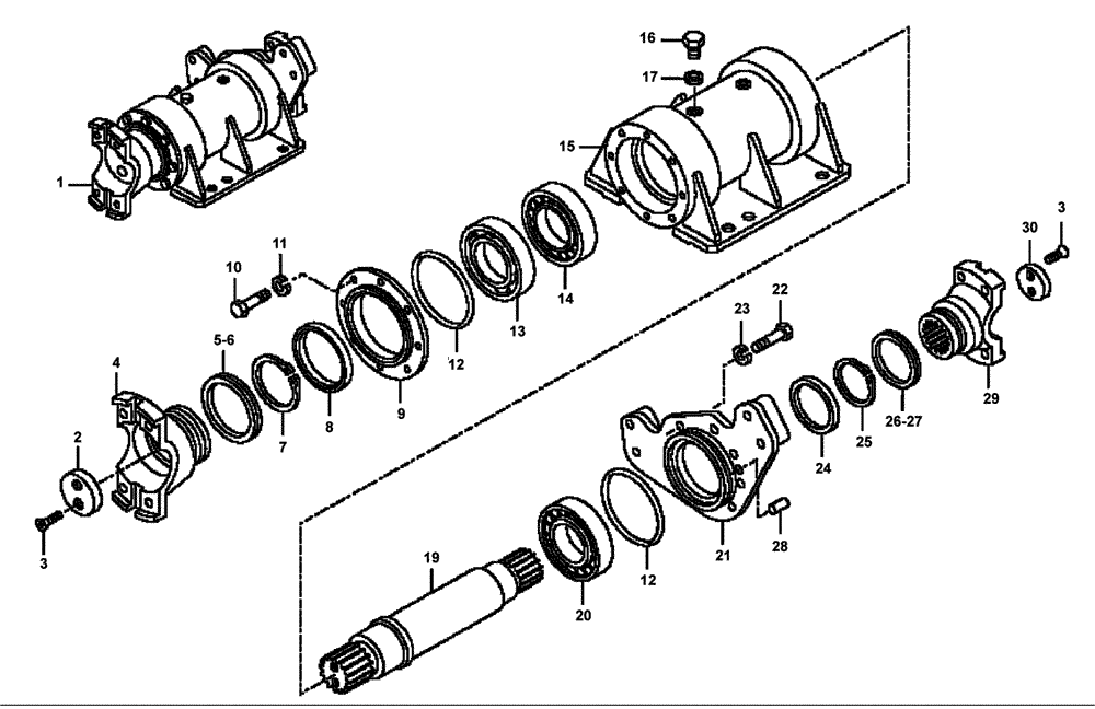 Схема запчастей Case 340B - (24F00000053[001]) - PROPELLER SHAFT (89500415622) (03) - Converter / Transmission