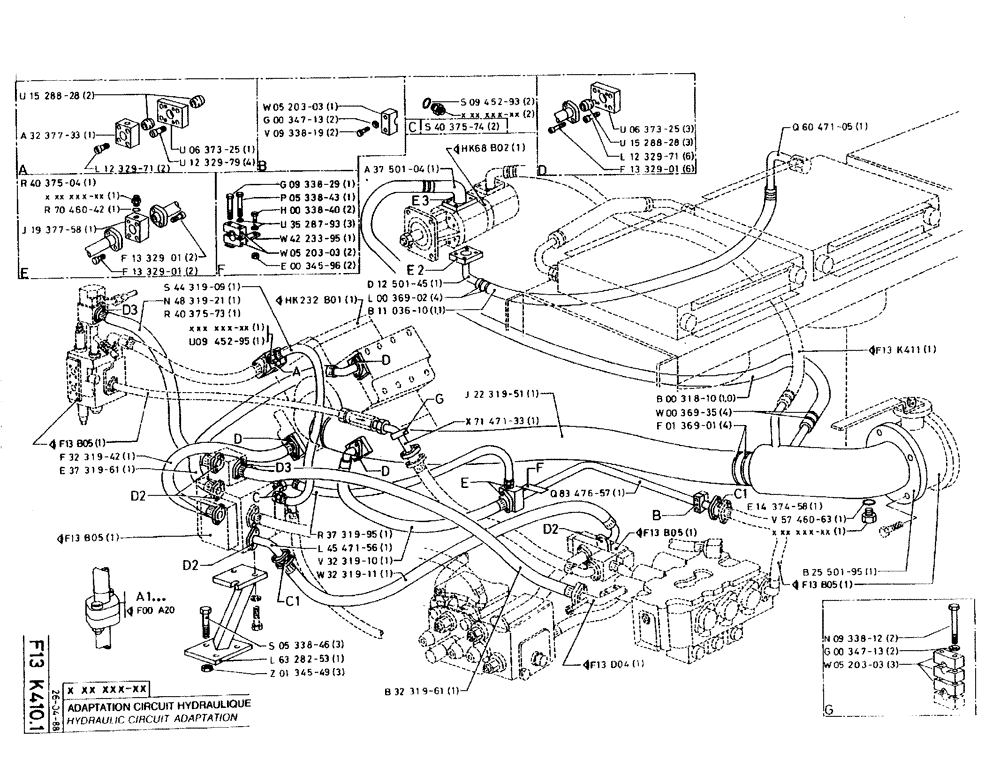 Схема запчастей Case 220B - (F13 K410.0) - HYDRAULIC CIRCUIT ADAPTATION (07) - HYDRAULIC SYSTEM