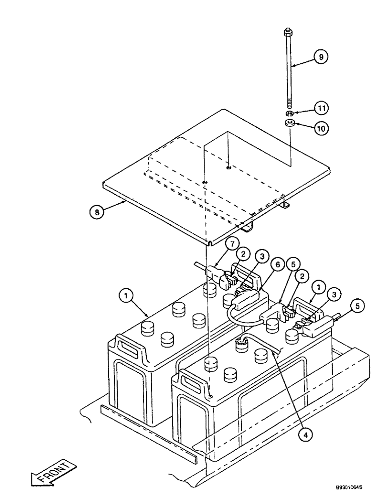 Схема запчастей Case 9010 - (4-10) - BATTERIES AND MOUNTING (04) - ELECTRICAL SYSTEMS