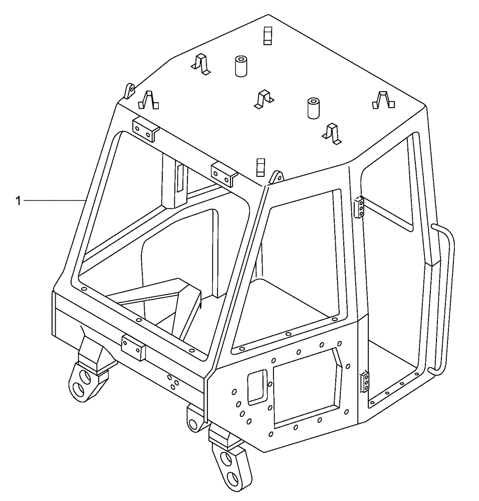 Схема запчастей Case 340B - (51A00011280[001]) - BODY, CAB (8998340565) (10) - Cab/Cowlings