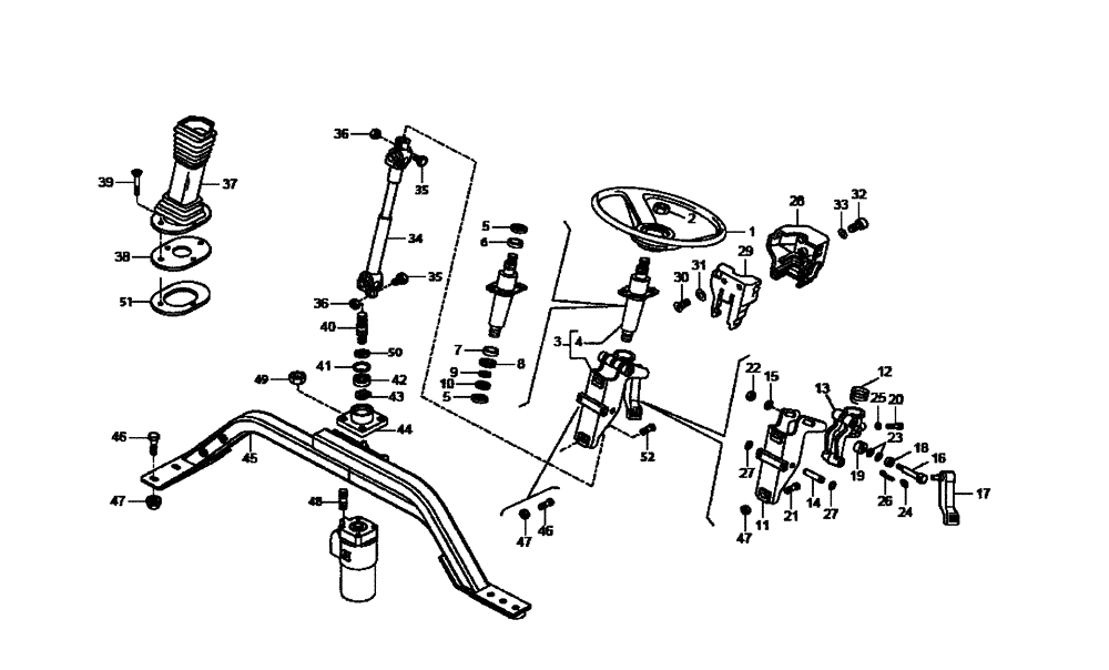 Схема запчастей Case 327B - (43A00000960[001]) - STEERING COLUMN (P.I.N. HHD0327BN7PG57000 AND AFTER) (84292970) (09) - Implement / Hydraulics / Frame / Brakes