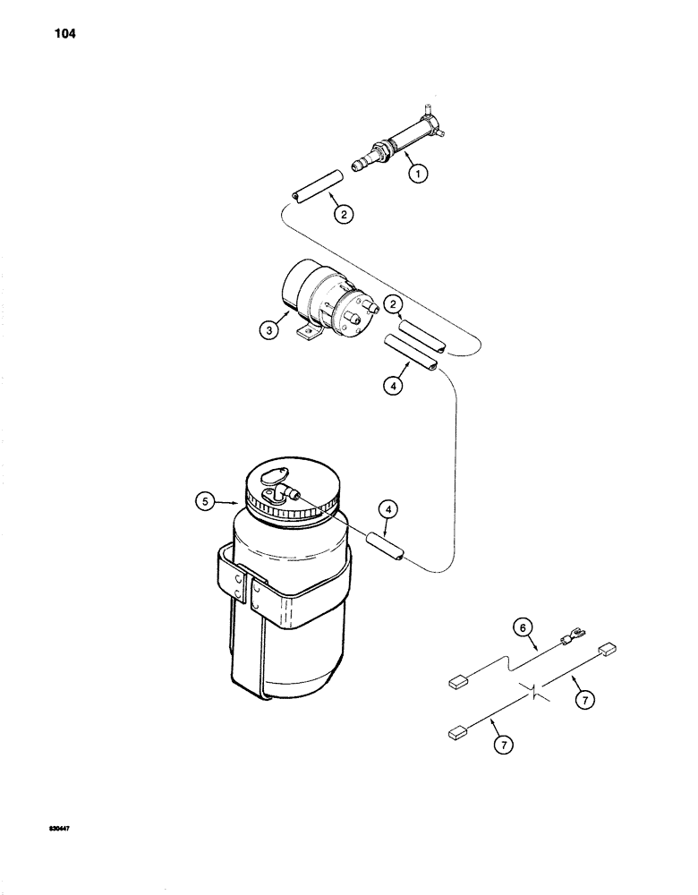 Схема запчастей Case 1280 - (104) - WINDSHIELD WASHER (06) - ELECTRICAL SYSTEMS