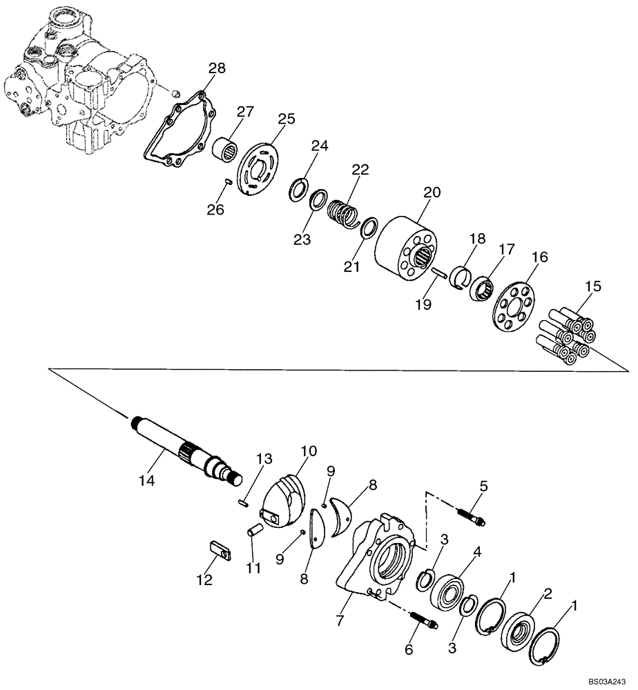 Схема запчастей Case 1840 - (06-09) - TANDEM PUMP ASSEMBLY, JAF0343519 - (06) - POWER TRAIN