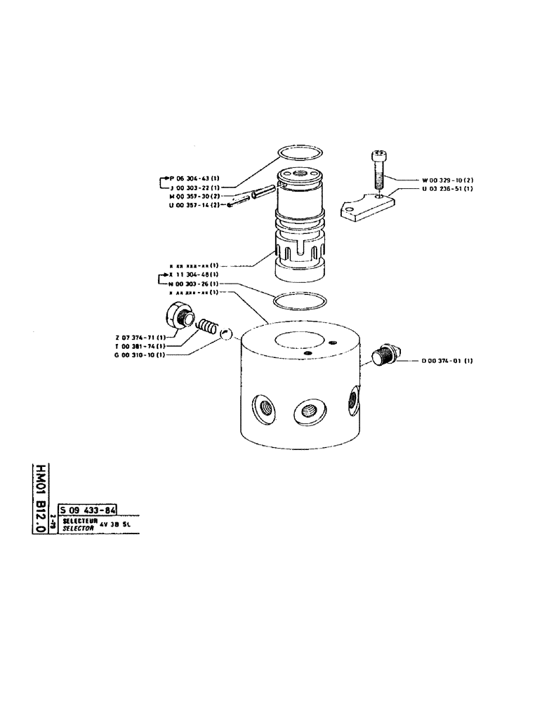 Схема запчастей Case 160CL - (187) - SELECTOR (07) - HYDRAULIC SYSTEM