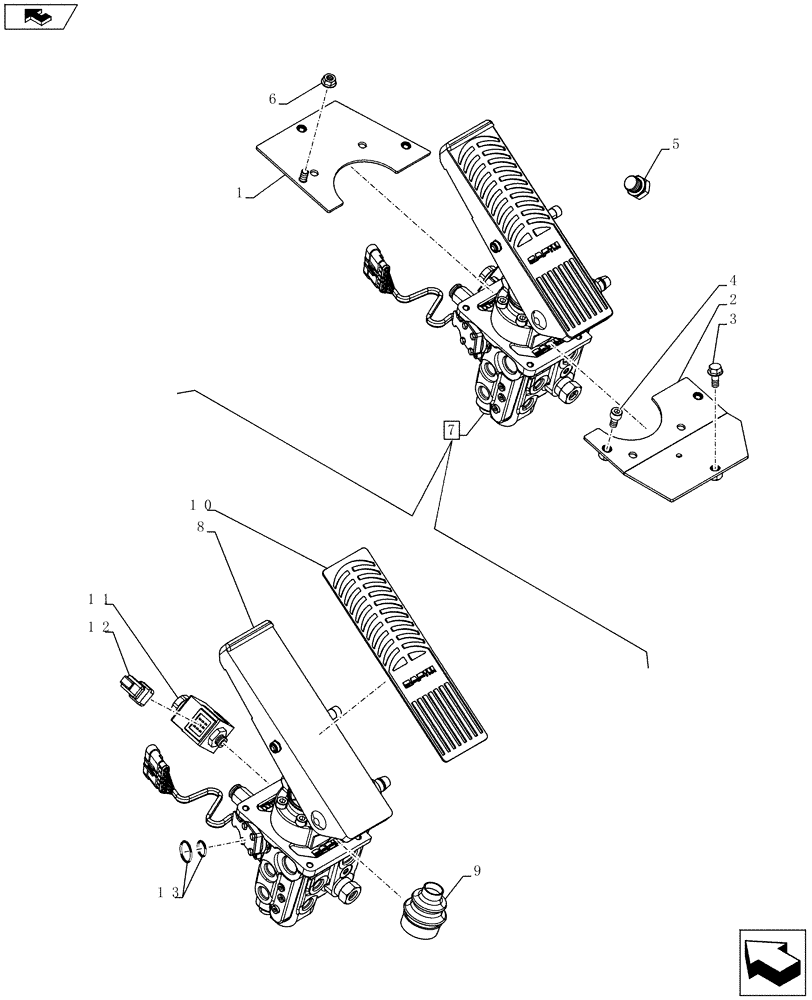 Схема запчастей Case 721F - (33.202.01) - HYDRAULICS - 5 SPEED BRAKE - TRANSMISSION (33) - BRAKES & CONTROLS