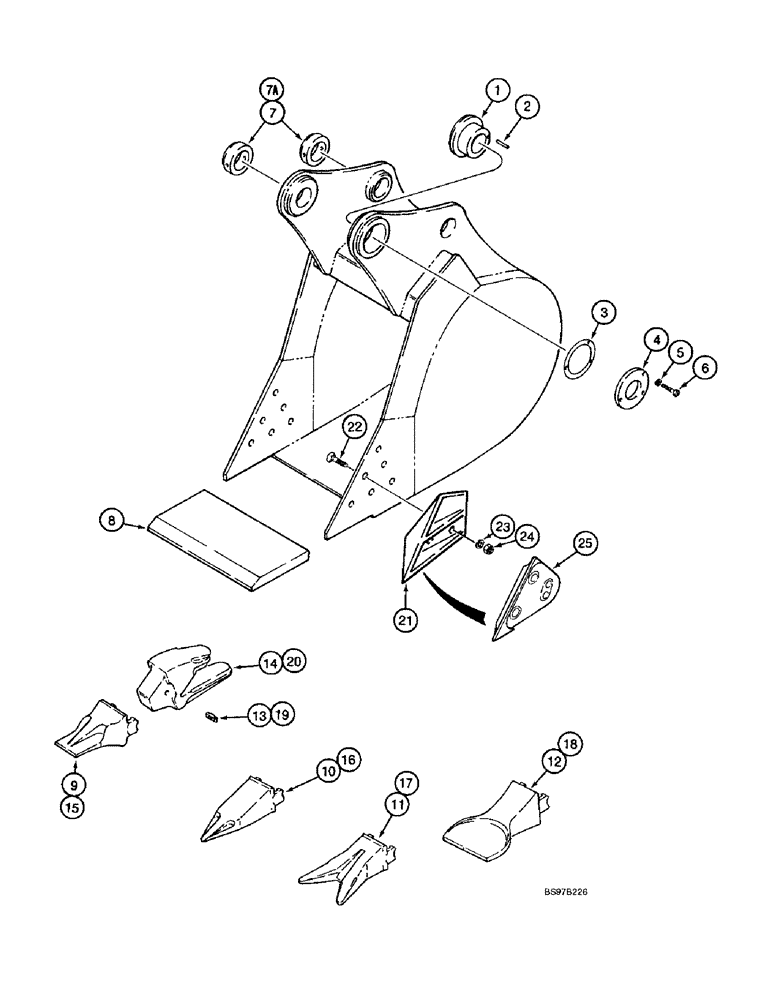 Схема запчастей Case 9040B - (9-124) - MCF BUCKETS, GENERAL PURPOSE AND HEAVY DUTY (09) - CHASSIS