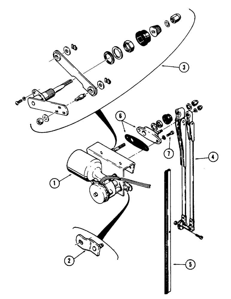 Схема запчастей Case 50 - (094) - WINDSHIELD WIPER KIT, (USED ON UNITS W/ CAB SN. A306826 & AFTER) (55) - ELECTRICAL SYSTEMS