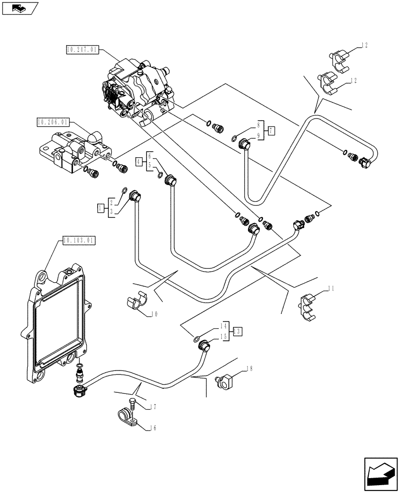 Схема запчастей Case 721F - (10.218.01) - FUEL LINES & RELATED PARTS (504023172 - 4897805) (10) - ENGINE