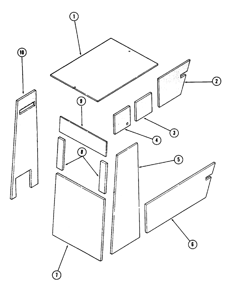 Схема запчастей Case 880B - (096) - CAB AND ATTACHING PARTS, (INSULATION), (USED ON UNITS W/S.N. 6201877 AND AFTER) (05) - UPPERSTRUCTURE CHASSIS