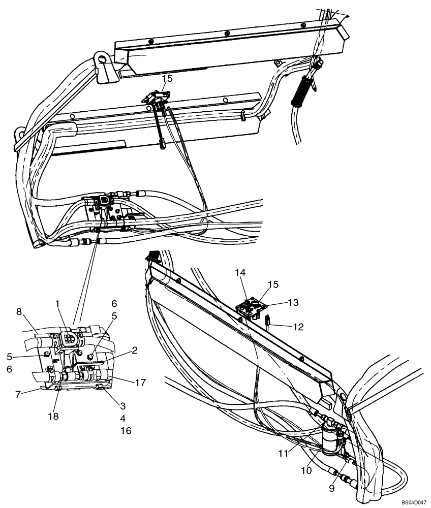 Схема запчастей Case 450 - (09-35) - HEATER AND AIR CONDITIONING - RECEIVER-DRIER MOUNTING (09) - CHASSIS