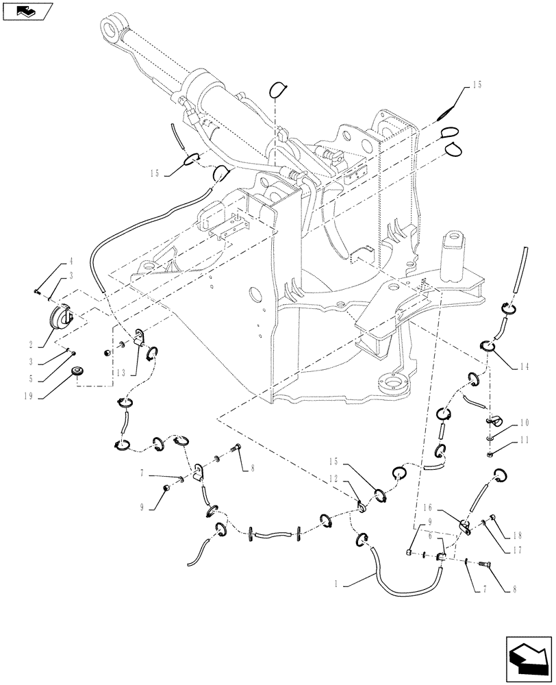 Схема запчастей Case 921F - (55.100.06) - FRONT CHASSIS HARNESS INSTALLATION (55) - ELECTRICAL SYSTEMS