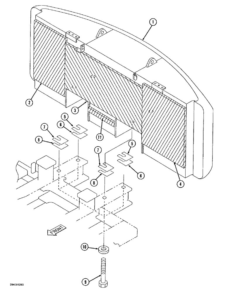 Схема запчастей Case 9030B - (9-018) - COUNTERWEIGHT (09) - CHASSIS