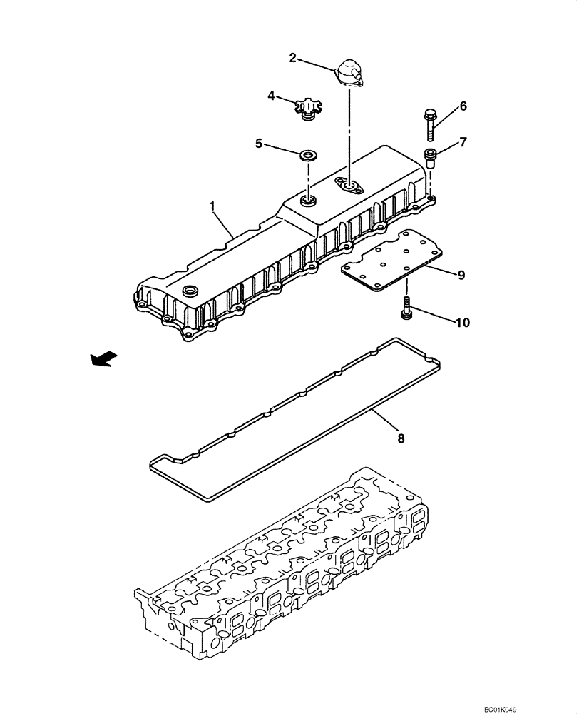 Схема запчастей Case CX800 - (02-24) - CYLINDER HEAD COVER - GASKET (02) - ENGINE