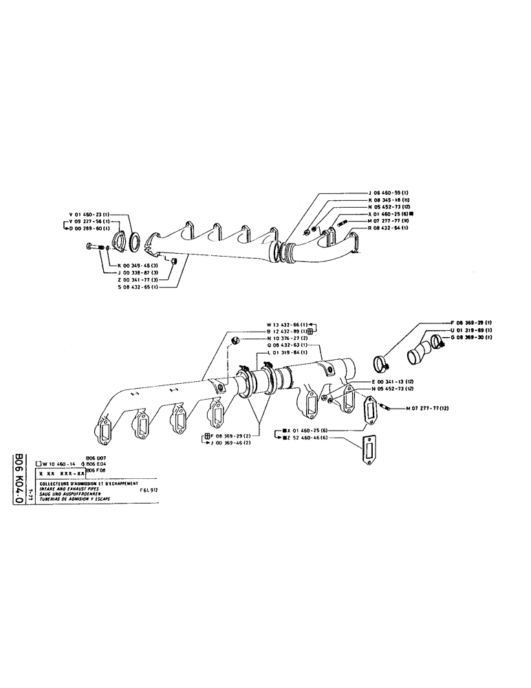 Схема запчастей Case LC80 - (030) - INTAKE AND EXHAUST PIPES 