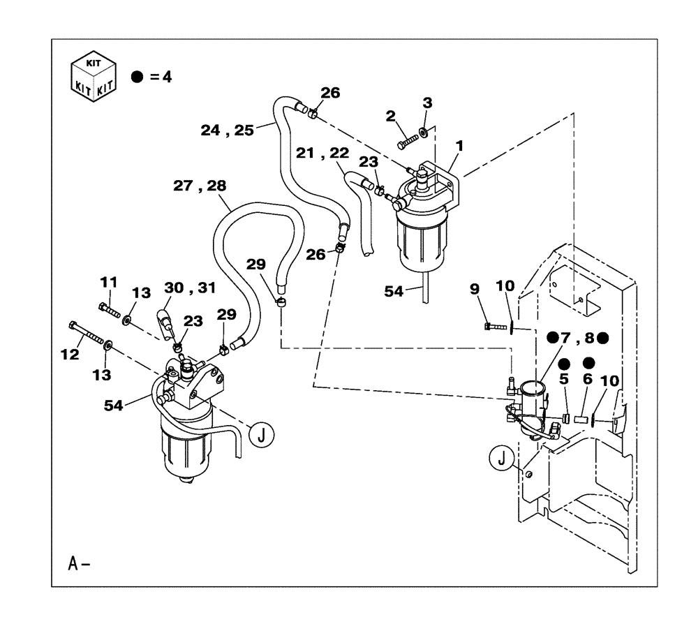 Схема запчастей Case CX250C - (03-001[02]) - FUEL SYSTEM (03) - FUEL SYSTEM