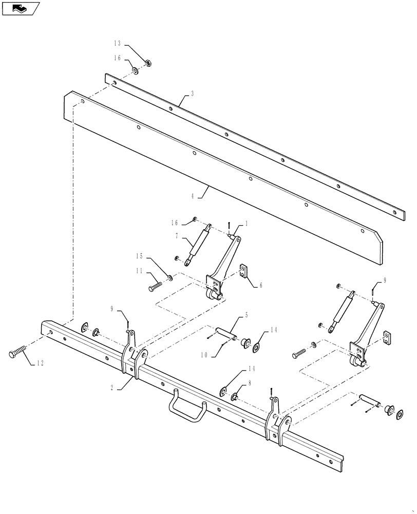 Схема запчастей Case DV207 - (75.200.04) - UPPER TILTABLE DRUM SCRAPER (75) - SOIL PREPARATION