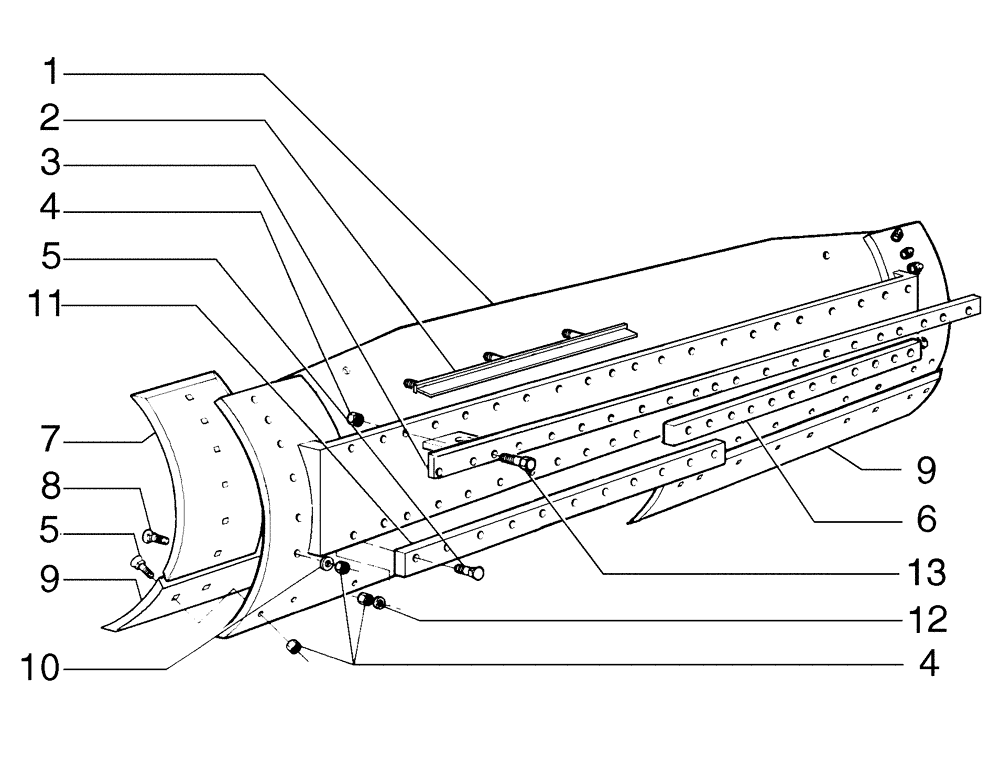 Схема запчастей Case 865B AWD - (09-15[01]) - BLADE (12 FEET) - ASSEMBLY (09) - CHASSIS/ATTACHMENTS