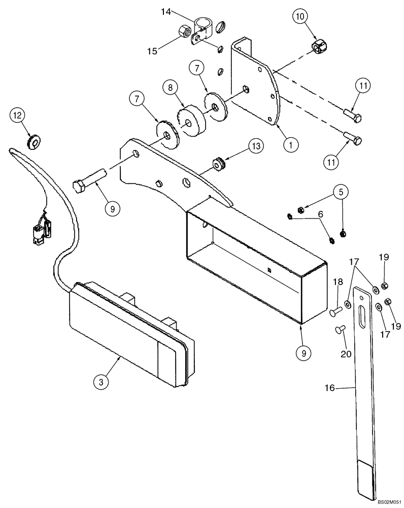 Схема запчастей Case 821C - (04-23) - MOUNTING - LAMPS, REAR COMBINATION (Dec 18 2009 2:12PM) (04) - ELECTRICAL SYSTEMS