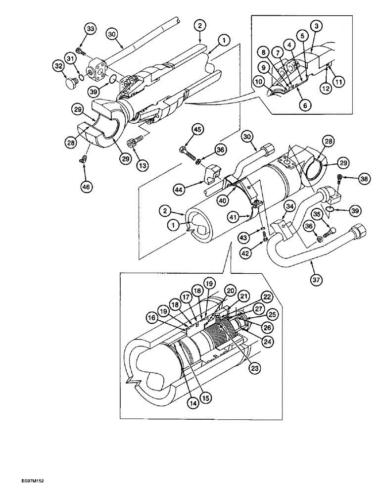 Схема запчастей Case 9045B - (8-130) - ARM CYLINDER (08) - HYDRAULICS