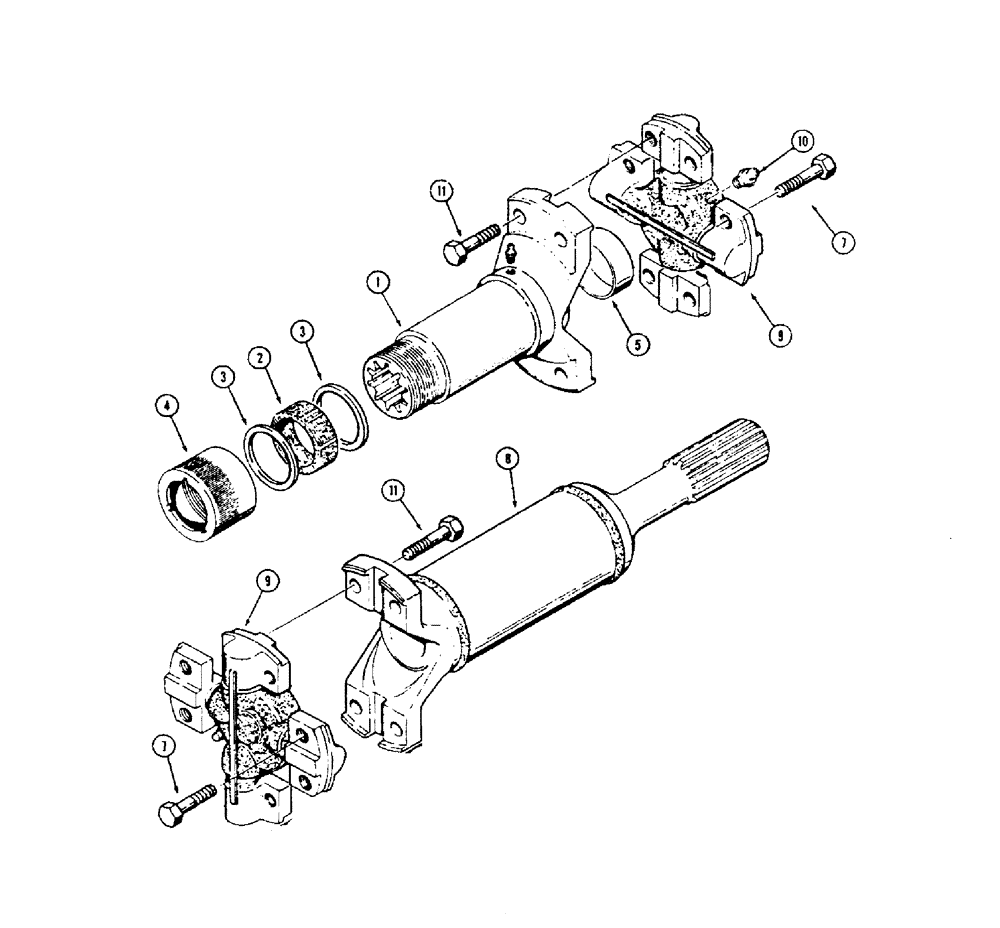 Схема запчастей Case 1450 - (132) - DRIVE SHAFT - MECHANICS, BEFORE TRACTOR SN 8379501 (06) - POWER TRAIN