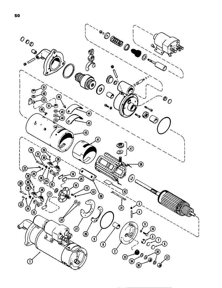 Схема запчастей Case 1150 - (050) - D42964 STARTER (06) - ELECTRICAL SYSTEMS