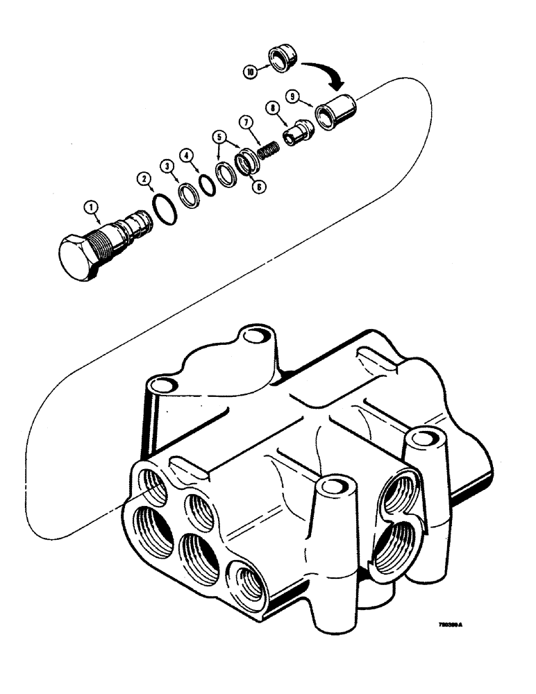 Схема запчастей Case 350B - (228) - LOAD CHECK VALVE (07) - HYDRAULIC SYSTEM