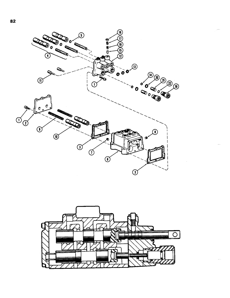 Схема запчастей Case 850 - (082) - CONTROL VALVE (03) - TRANSMISSION