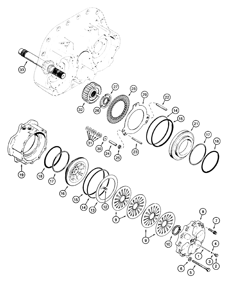 Схема запчастей Case 550H - (7-03) - BRAKES, TRANSMISSION (07) - BRAKES