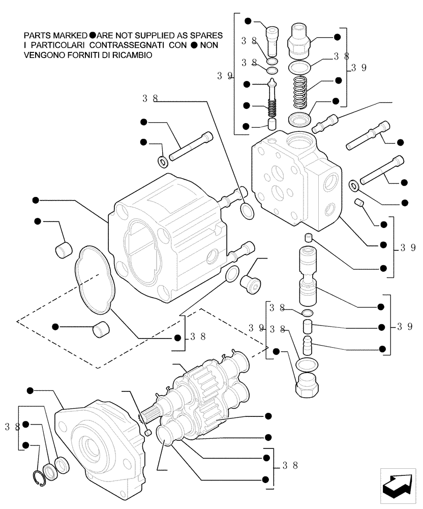 Схема запчастей Case TX742 - (1.82.3[02]) - HYDRAULIC PUMP - COMPONENTS (35) - HYDRAULIC SYSTEMS