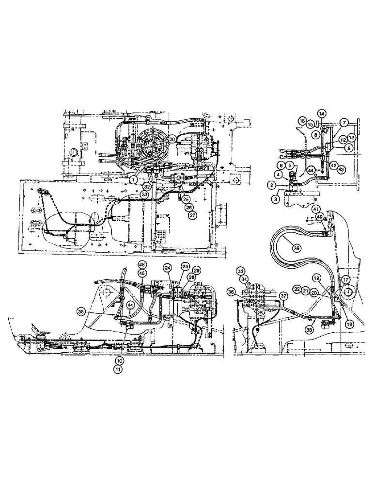 Схема запчастей Case 9030B - (8-082) - SINGLE ACTION AUXILIARY EQUIPMENT OPTION, CYLINDER SUPPLY LINES, STD MODELS PRIOR TO PIN DAC0301369 (08) - HYDRAULICS