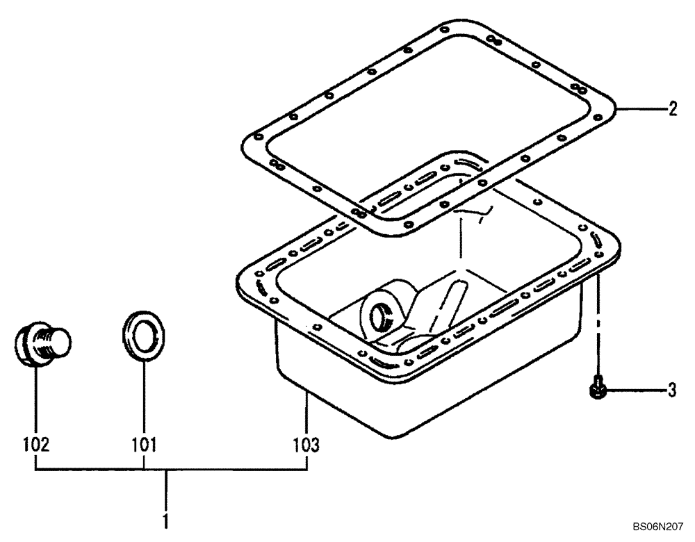 Схема запчастей Case CX17B - (09-009[00]) - OIL PAN (10) - ENGINE