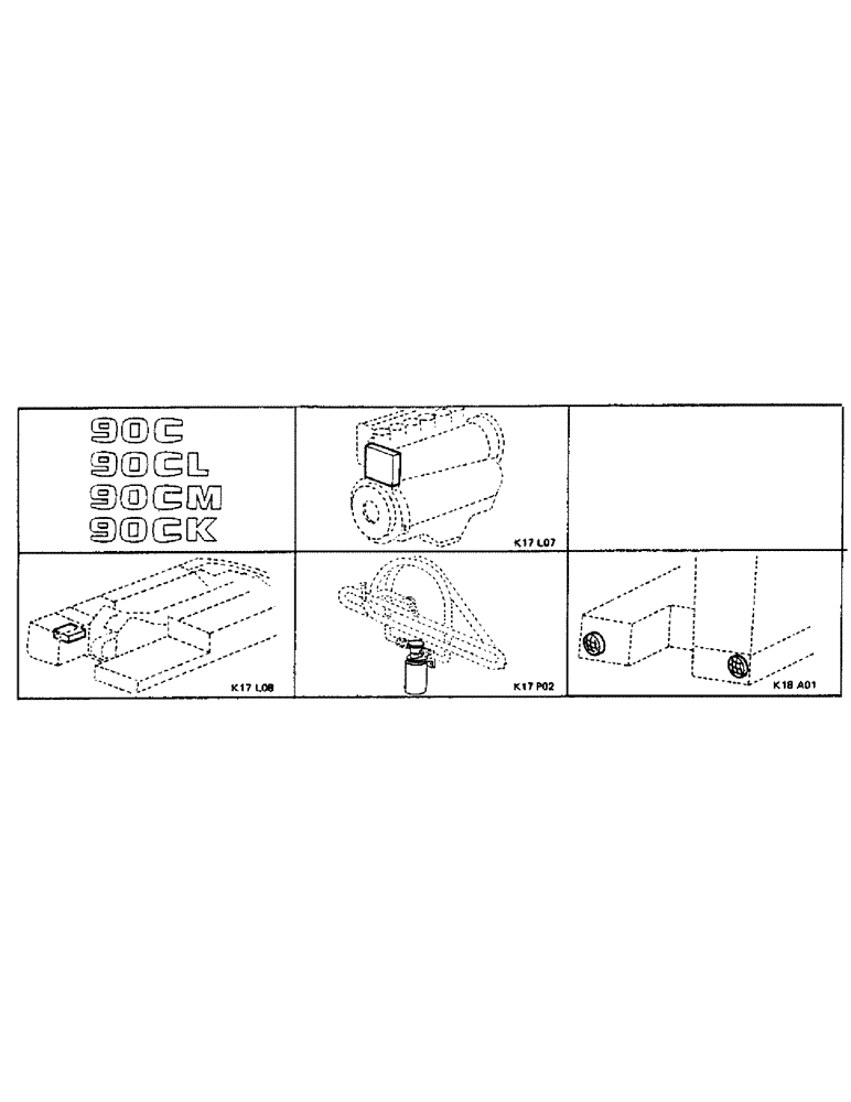 Схема запчастей Case 90CL - (001P) - PICTORIAL (00) - PICTORIAL INDEX