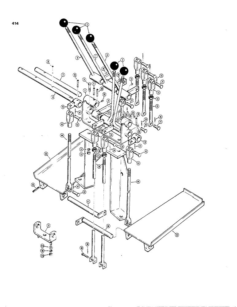 Схема запчастей Case 35 - (414) - INDIVIDUAL LEVER BACKHOE, CNTRL, FOOT SWING, COMMERCIAL -CROSS VALVES 