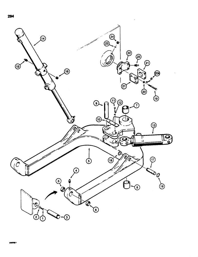 Схема запчастей Case 855C - (294) - ANGLE TILT DOZER C-FRAME (05) - UPPERSTRUCTURE CHASSIS