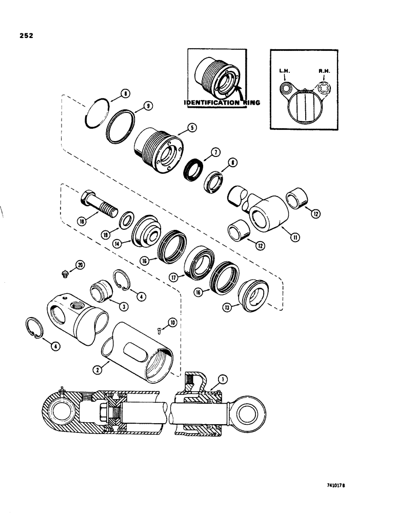 Схема запчастей Case 35 - (252) - G32725 AND G32726 BACKHOE STABILIZER CYLINDERSS, USED ON MODELS WITHOUT CAB 