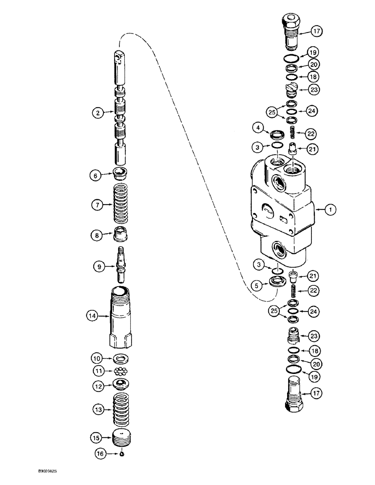 Схема запчастей Case 570LXT - (8-068) - LOADER CONTROL VALVE, LIFT SECTION, WITH MANUAL DETENT (08) - HYDRAULICS