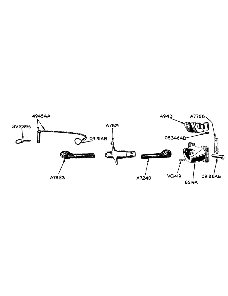 Схема запчастей Case 420 - (141) - DEPTH ADJUSTING SCREW (37) - HITCHES, DRAWBARS & IMPLEMENT COUPLINGS